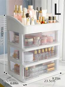 1 hộp đựng đồ trang điểm nhiều lớp, hộp đựng đồ trang điểm để bàn nhiều lớp hiện đại cho gia đình, cho kỳ nghỉ bãi biển, bộ sưu tập phòng tắm, bộ sưu tập phòng ngủ, dung tích lớn - Trong sáng - Xem 4