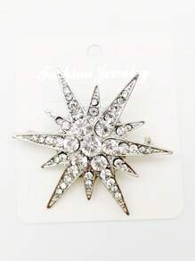 1 Pieza De Moda Broche De Decoración De Estrellas De Pedrería - Plateado - Ver 6