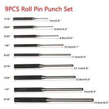 1套9件工具套裝,適用於珠寶/鐘錶製作/修復與手工藝品,包含1個雙面錘滾針打擊套裝;9件/批圓頭釘擊打工具與錘子的鋼柄滾針打擊套裝 - 黑色 - 查看 4