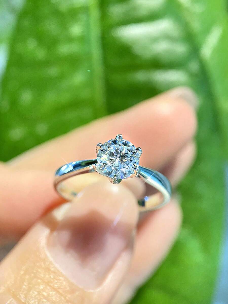 1 Miếng Moissanite Nhẫn đính hôn Ban nhạc đám cưới Đối với phụ nữ S925 Bạc nguyên chất Vĩnh cửu Nhẫn Nhẫn Hứa Ngày kỷ niệm Nhẫn Sang trọng Đồ trang sức Món quà