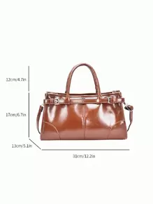 新款时尚手提包，简约优雅斜挎包，PU皮革复古都市风女包，通勤日常购物单肩包，斜挎包