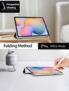 1入組簡約黑色保護套，適用於三星Tab A7lite，適用於8.7英寸（T225）型號，輕巧，具有喚醒功能，2種支架模式，方便繪畫和閱讀。 - 黑色 - 查看 8