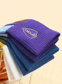 20 Pairs Mixed Men's Anti-Odor, Moisture Wicking Crew Socks With Letter And Color Block Design, Suitable For Spring And Autumn - Multicolor - View 4