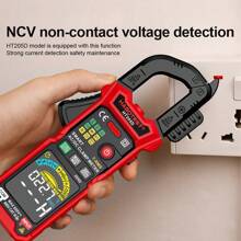 1入組HABOTEST HT205數字鉗式電表，6000計數智能萬用表，600A直流/交流電壓電流電阻電容頻率溫度二極管 - 紅色 - 查看 8