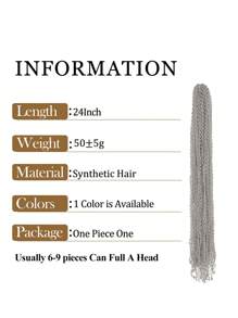 Zizi 辮子微型合成髮薄盒辮子 Zizi 捲曲迷你辮子頭髮鉤針編織接髮 24 英寸 50 克/包長金發棕色金發粉色紫色藍色適合女性日常使用 - 淺灰色 - 查看 3