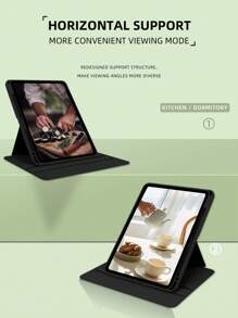 1個360度旋轉亞克力保護殼,適用於ipadmini6/9.7/10gen/10.2/10.9/11/12.9蘋果型號 - 黑色 - 查看 10