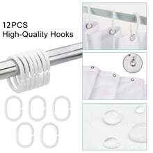 1/4入組復活節有趣淋浴簾套裝,農家木製桌面、兔子彩蛋、春季鬱金香防水淋浴簾、家庭淋浴分區簾、防滑地墊、u型坐墊、廁蓋墊、浴室裝飾,含12掛鉤,71x71英寸 - 彩色 - 查看 8