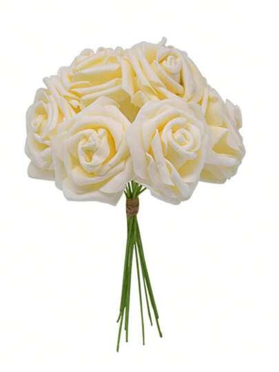 5/10/15/20/25/30 piezas/Set Flores artificiales rosas, flores decorativas de espuma de PS minimalistas, decoración del hogar (Empaque de OPP)