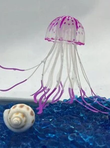 1pc New Style Silicone Glowing Soft Body Jellyfish Aquarium Decoration, Random Color - Multicolor - View 1