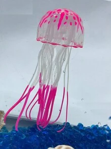 1pc New Style Silicone Glowing Soft Body Jellyfish Aquarium Decoration, Random Color - Multicolor - View 3