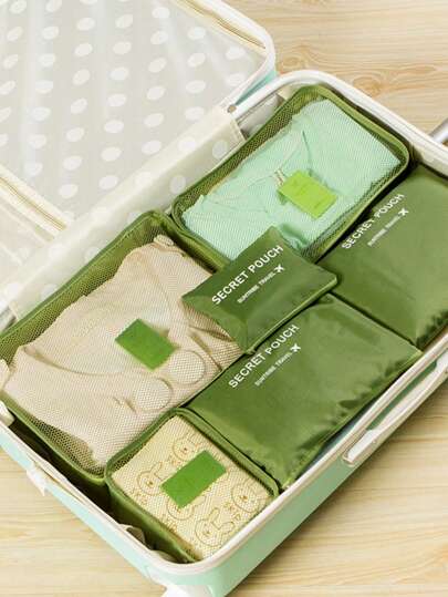 6 Packs Travel Organize Bags Set, Laundry Pouch, Clothes Zipper Storage Bag, Shoe Bag Six Pieces Set, Travel Clothes Organizer, Dorm Essentials For School Student Teacher Travel Storage Bag Set With Lingerie Bag Waterproof Dustproof With Zipper For Luggage Back To School Nylon, For Men And Women For Student Travel Essentials