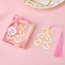 金屬書籤,帶有優雅絲綢流蘇和創意禮品盒,適合書籍愛好者、迎嬰派對、婚禮派對、特殊裝飾、賓客紀念品、姐妹禮物、最好的朋友禮物 - 粉色 - 查看 5