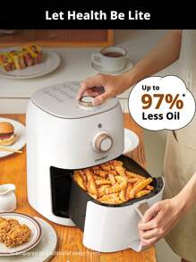 Comfee' Nồi chiên không dầu Comfee 3QT, Nồi nấu đa năng 4 trong 1, Nướng, Quay, Hâm nóng, Pizza 6 inch, Gà 2 pound, Khoai tây chiên 10 ounce, Phù hợp cho 1-3 người, Chống dính, Màu trắng - trắng - Xem 7