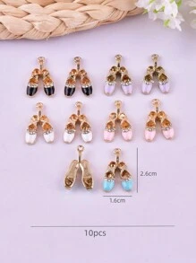 10 Piezas Colgante De Aleación De Zinc En Forma De Zapatillas De Ballet De Moda Para Hacer Joyas Diy