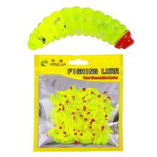 Hengjia50入組2.4cm 0.4g蛆蟲柔軟釣餌鉤蟲人造魚餌釣魚用品 - 3# - 查看 1