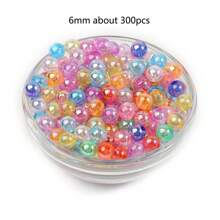 4/6/8/10mm混合顏色亞克力珠子,圓形鬆散間隔珠子,適用於珠寶製作diy手工製品找到 - 彩色 - 查看 7