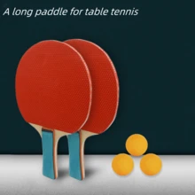 1支四星級桌球拍初學者訓練乒乓球拍套裝(包含2支拍和3顆球) - 紅色 - 查看 2