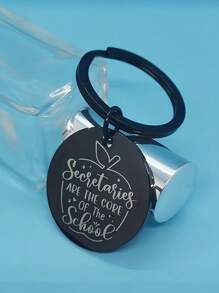 1入組秘書是學校教師節鑰匙扣禮物,針對學校秘書、女性、男性不鏽鋼鑰匙扣,表達感謝之意 - 銀色 - 查看 5