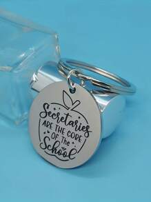 1入組秘書是學校教師節鑰匙扣禮物,針對學校秘書、女性、男性不鏽鋼鑰匙扣,表達感謝之意 - 銀色 - 查看 6