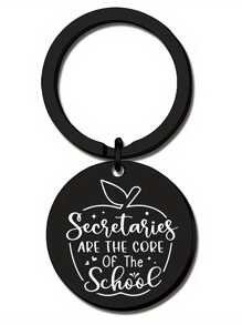 1入組秘書是學校教師節鑰匙扣禮物,針對學校秘書、女性、男性不鏽鋼鑰匙扣,表達感謝之意 - 銀色 - 查看 3