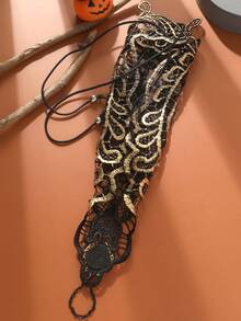 1 件復古黑色蕾絲臂鍊女式連身裙配件適合 Diy 裝飾 - 黑色 - 查看 4