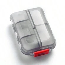 1pc Dual Layer Small Pill Box, Portable Pill Organizer With 10 Compartments, Transparent Sealed Medicine Storage Box