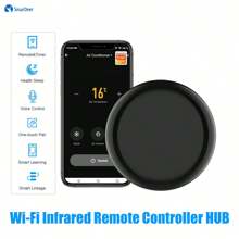 SmarDeer Wifi 紅外線遙控集線器相容於 Alexa 和語音控制,智慧紅外線遙控由 Smartlife 應用程式管理的家庭設備 - 黑色 - 查看 2