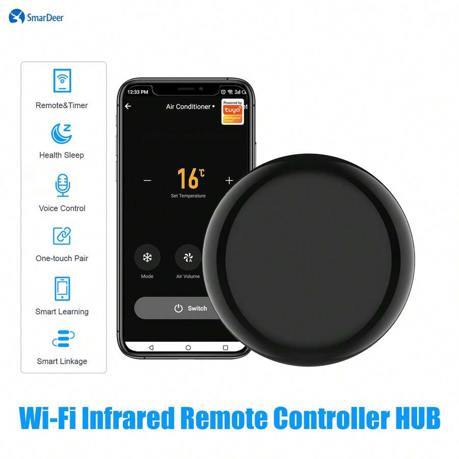 SmarDeer Wifi 紅外線遙控集線器相容於 Alexa 和語音控制,智慧紅外線遙控由 Smartlife 應用程式管理的家庭設備