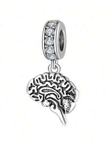 MAGIC CHARMS 1 bucată Fashion Cubic Zirconia Decor Brain Argint Pandantiv DIY pentru femei pentru realizarea de bijuterii DIY