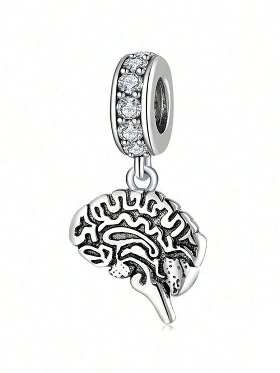 MAGIC CHARMS 1 bucată Fashion Cubic Zirconia Decor Brain Argint Pandantiv DIY pentru femei pentru realizarea de bijuterii DIY