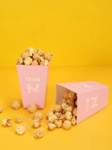 10入組性別揭曉爆米花和小吃盒,派對用品折疊包裝盒 - 粉色 - 查看 3