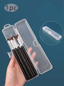 1入組塑料化妝刷組織者,化妝刷組織者旅行化妝刷盒,塑料組織者修指工具盒,透明眉筆盒,牙膏牙刷架,刷子容器防塵儲物,適用於女性和女孩化妝師,用於組織化妝刷 - 無色 - 查看 1