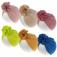 歐美風刺繡球花肋織兒童針織帽,帶向日葵裝飾,適用於嬰兒,進口原裝原版原創原廠哈拉日系風格 - 韓粉 - 查看 4