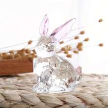 1pc, Crystal Rabbit, Animal Ornaments Table Decorations Desk Craft Decor Transparent Bunny Artwork Gift, Teacher Appreciation Gifts, Graduation For Teacher Birthday