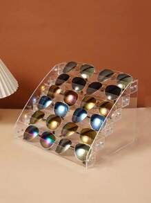 1 件亚克力可拆卸收纳架，多层太阳镜展示架，性别揭秘派对，适合生日、婚礼、派对，是送给同事、朋友和家人的完美礼物，适合返校 - 無色 - 查看 4