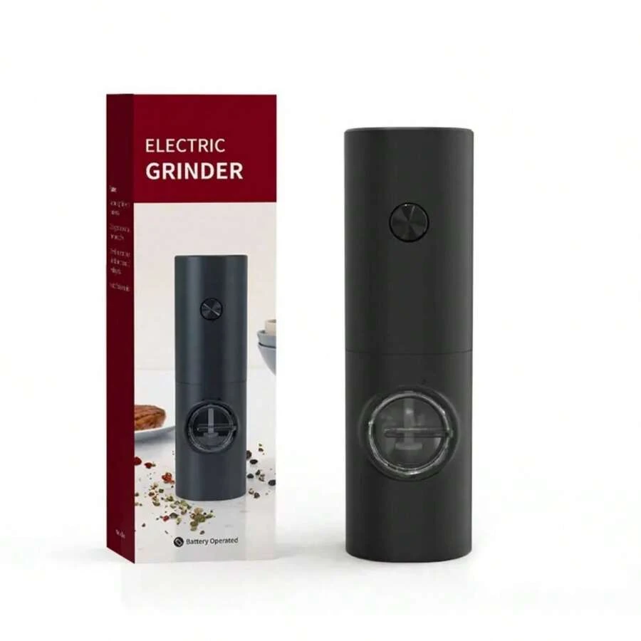 Stainless Steel Wireless Electric Grinder, Gravity Sensor Pepper Mill, Kitchen Sea Salt Spice Grinding Machine - Black - View 1