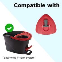 Spin Mop Replacement Handle + 1 Triangle Base For O-Ceda Easywring 1 Tank Mop System, 4-Section 2.5-To-5 Foot Mop Replacement Stick For Triangle Spin Mop Base, Red .Note : Only Compatible With EasyWring 1 Cylinder System Mop Bucket! Very Easy To Install. - Red - View 6