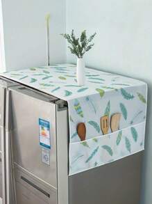 1 Piece Of Refrigerator Dust Cover, Multifunctional Waterproof Storage Hanging Bag Dustproof Cloth, Household Refrigerator And Washing Machine Cover Top Cover, Simple And Fashionable Shape, High-End Fabrics, Elegant Colors, Multi-Purpose Cover, Suitable For Single/Double Refrigerators Or Washing Machines, Waterproof And Anti-Fouling, Pocket Design On Both Sides, Material PEVA For School,Office,Household,Travel,Bag,Organizer,Storage