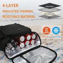 Cooler Bag Picnic Backpack Insulated Large Waterproof Cooler Backpack 30L Leakproof Picnic Linch Bag For Camping Picnic Hiking BBQ Beach - Black - View 8