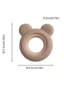 1PC Baby Silicone Wooden Teether Ring Cute Bear Infant Nursing Teething Toys Newborn Health Care Chewing Toy Baby Accessories
