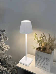 1pc LED Simple Modern Decorative Tall Table Lamp, Bedroom Bedside Touch Switch Table Light, USB Charging Night Light, Nightstand Table Lamp For Bedroom Coffee Table - White - View 4