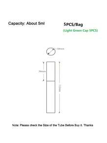 5pcs 5ml Colorful Lip Gloss Tube With Cap, Cosmetic Packaging Container - Mint Green - View 6