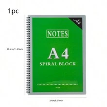 A5/A4 Notebook 68 Sheets Plastic Cover Lined Paper Notebook - Green - View 3