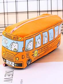 随机大容量创意个性化趣味大眼睛铅笔盒韩版拉链大容量帆布文具收纳袋，可爱小众铅笔盒文具盒儿童六一节礼物 - 彩色 - 查看 2