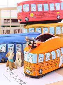 随机大容量创意个性化趣味大眼睛铅笔盒韩版拉链大容量帆布文具收纳袋，可爱小众铅笔盒文具盒儿童六一节礼物 - 彩色 - 查看 5