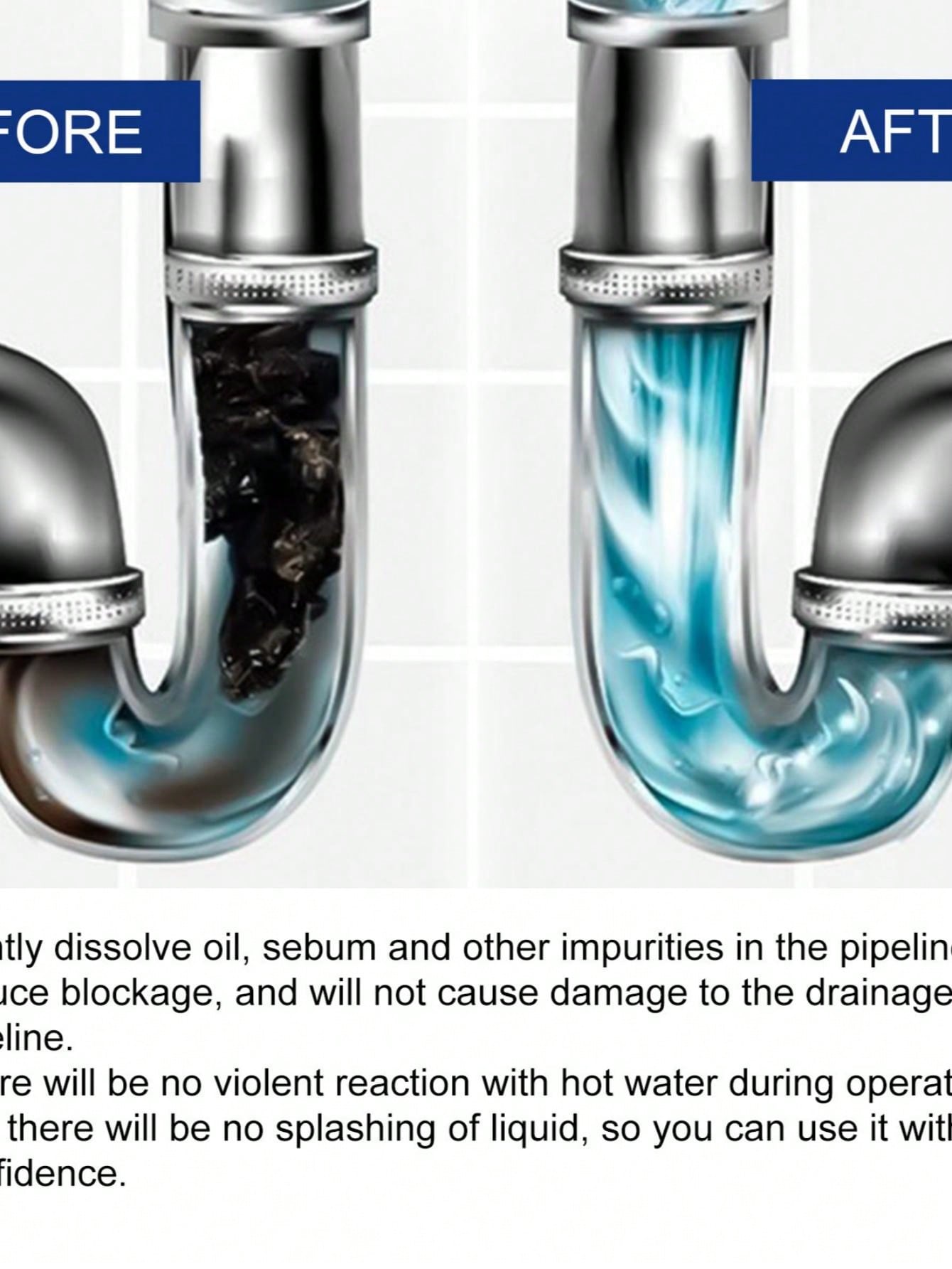 1box/12pcs JueFish Drain Cleaner For Toilet Kitchen Sink Pipe Cleaning