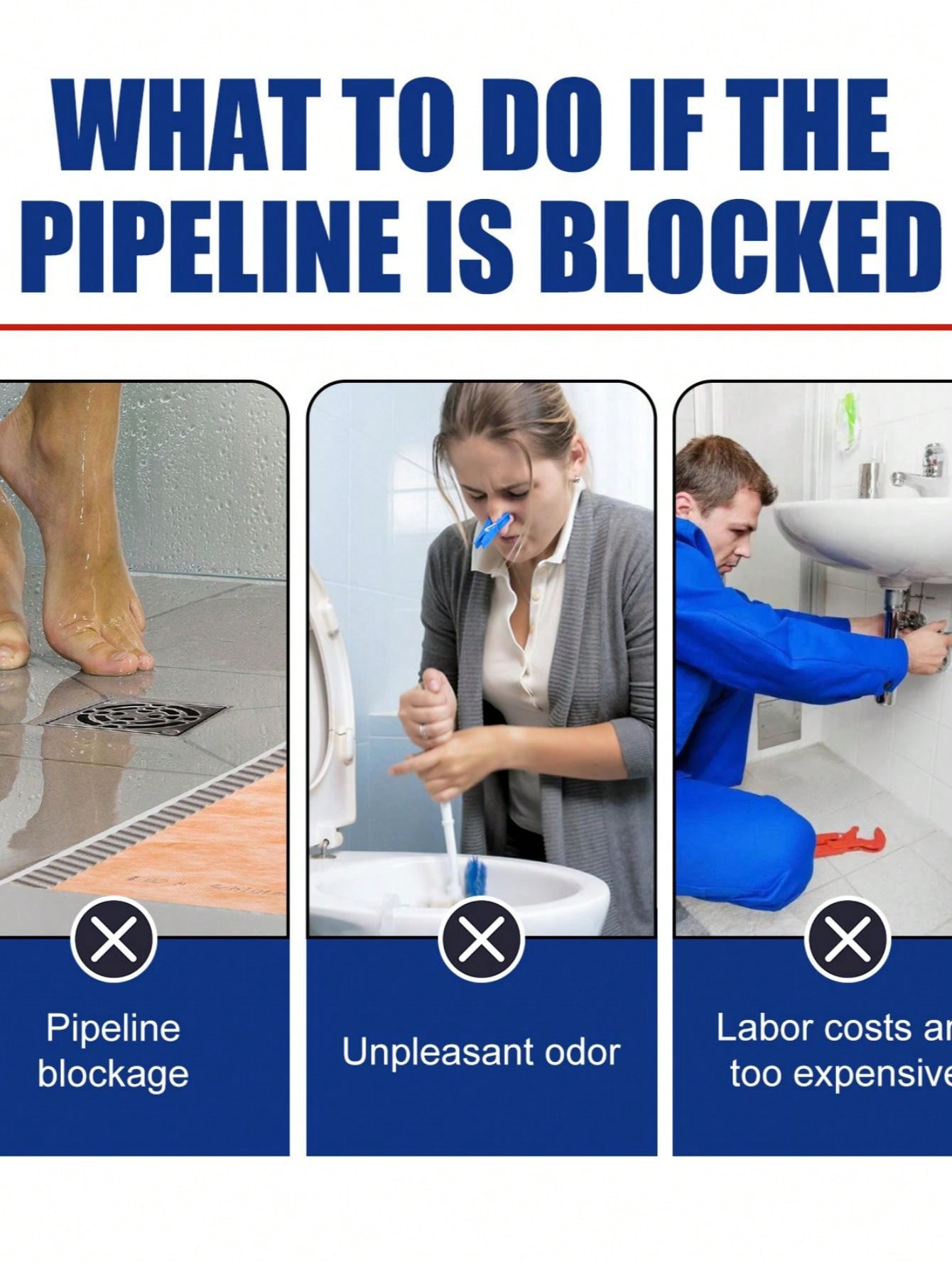 1box/12pcs JueFish Drain Cleaner For Toilet Kitchen Sink Pipe Cleaning