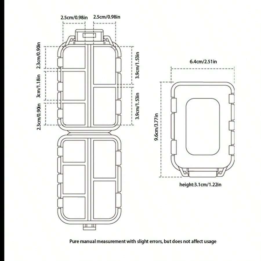 Double Layer Portable Pill Box With 10 Compartments And Sealing Cover