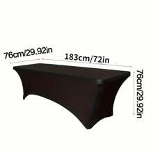 1入組彈性貼身6英尺折疊桌布,長方形桌布,非常適合婚禮宴會 - 棕色 - 查看 3