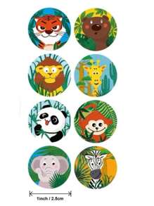 500 張/卷兒童卡通貼紙,帶有各種可愛的動畫動物圖案 - 教師和學生獎勵貼紙 - 非常適合鼓勵,也可用於包裝和密封 - 銅色 - 查看 5